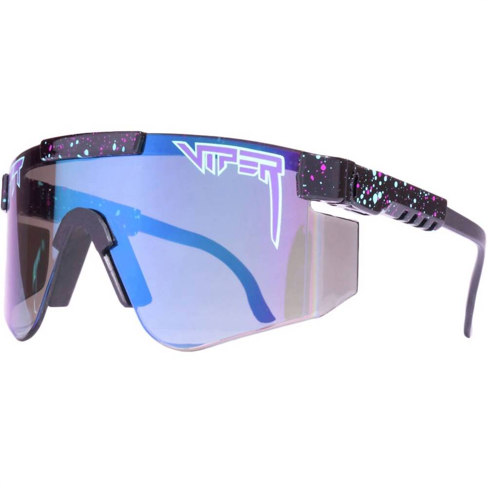 NEW PIT VIPER men's the night fall double wide polarized sunglasses in black/blu